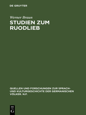cover image of Studien zum Ruodlieb